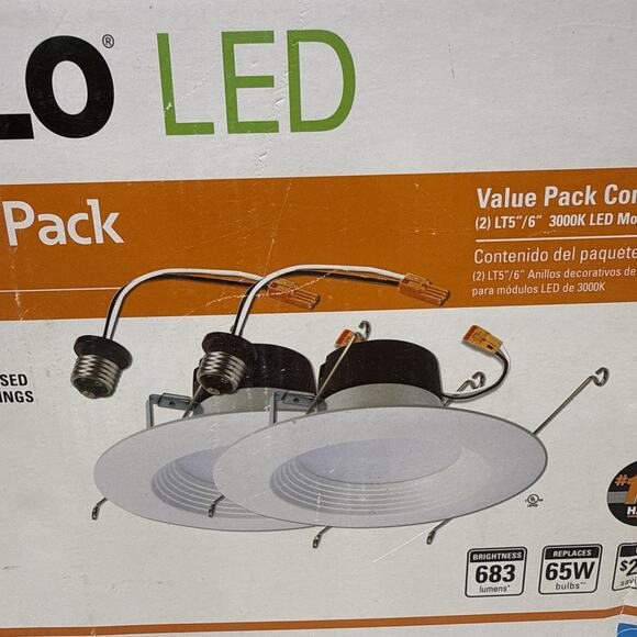 Halo Lighting LT560WH6930R 5-in or 6-in 600 lumens Recessed LED Baffle-Lot of 4 - Picture 2 of 12